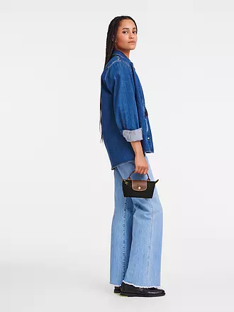 LONGCHAMP | Le Pliage Original Pochette mit Henkel, Black | 